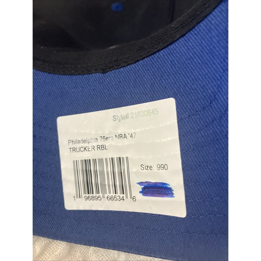 Philadelphia 76ers 47 Brand Trucker Hat Snapback Mesh OSFA Blue Cap New - Picture 6 of 9
